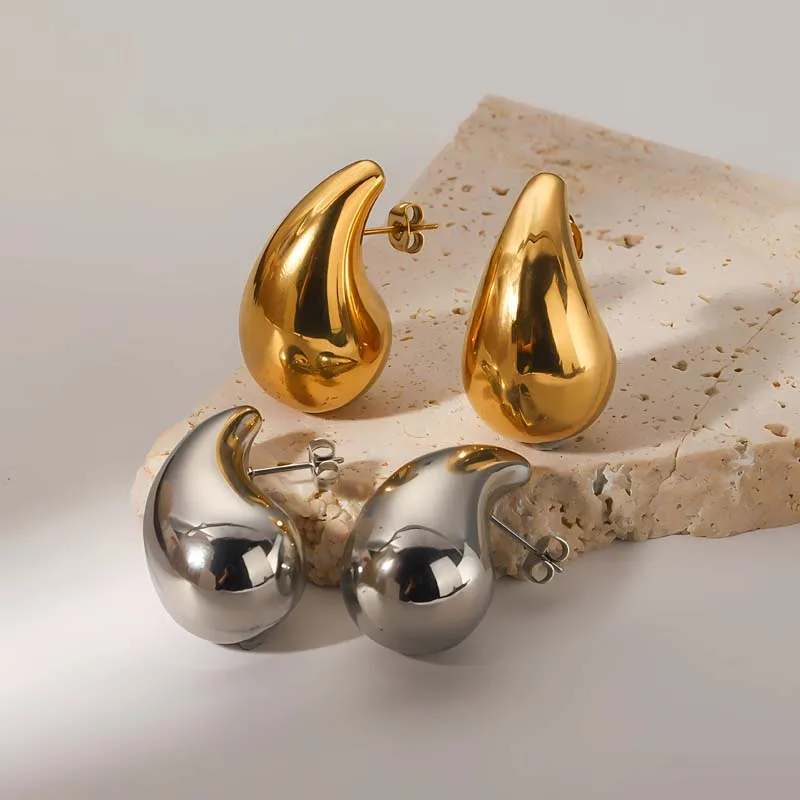 Drop Earrings Chic Exaggerate Big Waterdrop Drop Earrings for Women Dupes Chunky Teardrop Stainless Steel Gold Plated Statement Ear Jewelry drop earrings