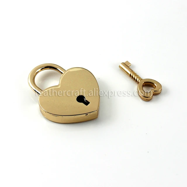 1 Pcs Heart Shape Vintage Metal Mini Padlock Bag Suitcase Luggage Box
