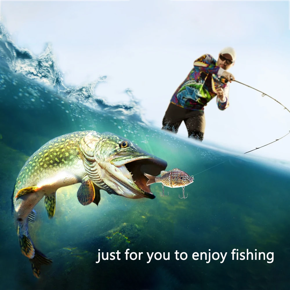 5 Inch Single Joint Bluegill Glide Bait Fish Hard Artificial Fishing Lures Bionic Crankbait Bass Fishing