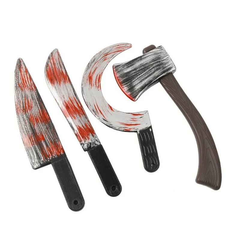 

Plastic Bloody Axe Sickle Simulation Weapon for Masquerade Cosplay Party Decor Supplies Funny Scary Toy