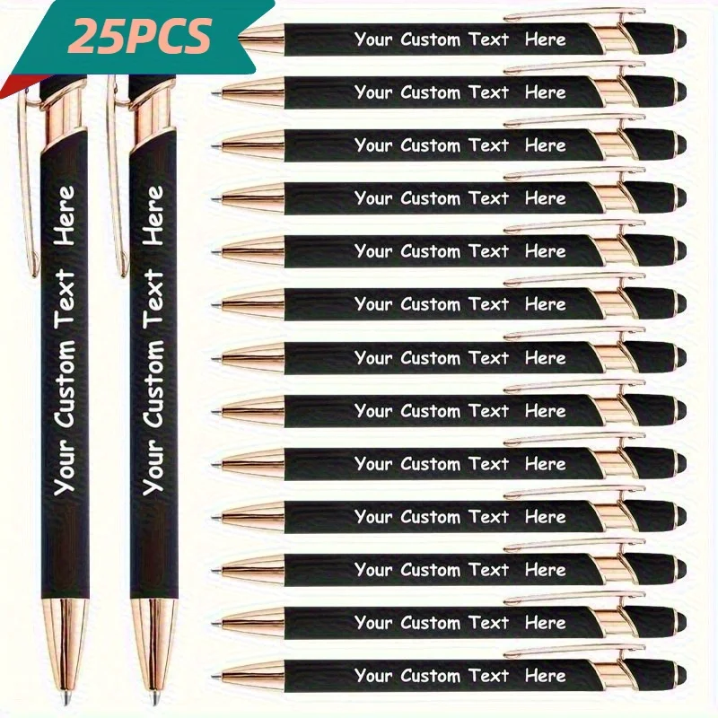 Ensemble de stylos à bille en métal personnalisés, outils d'écriture multifonctionnels personnalisables pour l'école et le bureau, ensemble de cadeaux idéaux, 25 pièces