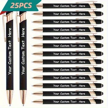 Ensemble de stylos à bille en métal personnalisés, outils d'écriture multifonctionnels personnalisables pour l'école et le bureau, ensemble de cadeaux idéaux, 25 pièces