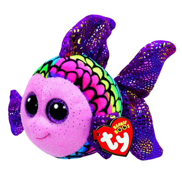 15CM Ty Beanie Glitter Big Eyes Fox Dog Sheep Koala Fish Kawaii Slick Soft  Animal Doll Kids Toys Christmas Gift for Children 6