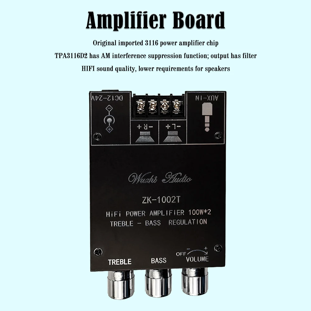 ZK-1002T 블루투스 호환 HIFI 2.0 채널 앰프 스테레오 스피커 보드
