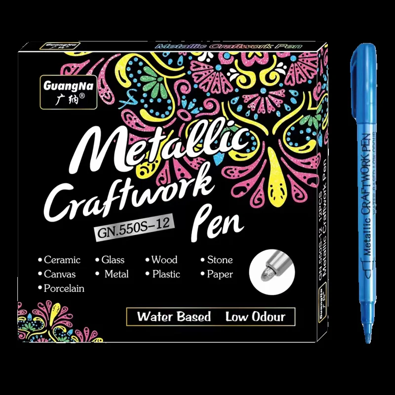Brush Tip Metallic Paint Markers For Rock Stone Ceramic Wood Fabric Pebbles Scrapbook Journals&Photo Albums DIY Art 12/24 Colors Paint Marker Pen Paint Pen Art Marker Pen Art Markers
