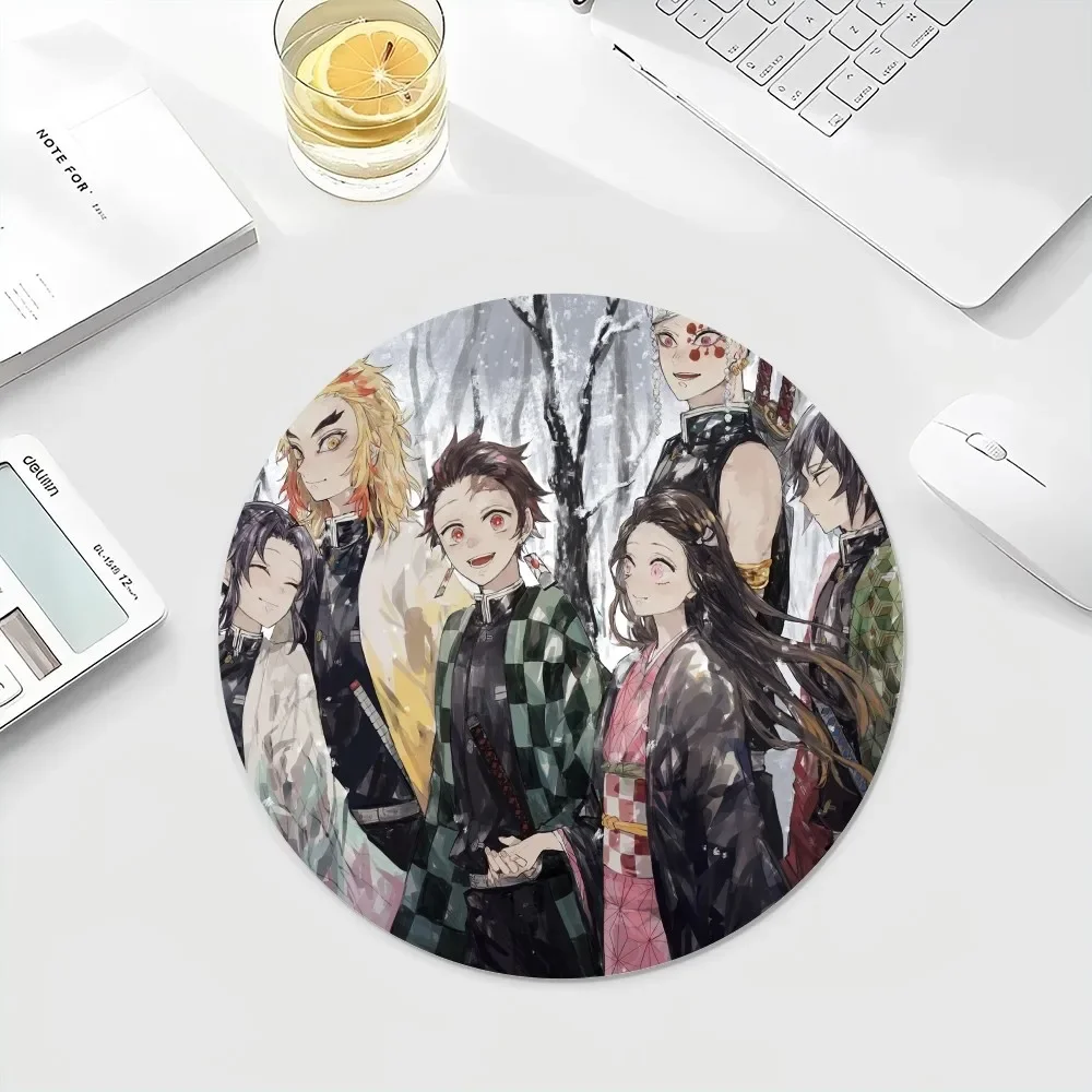 D-DemonS S-Slayer Non-slip Round Office Computer Desk Mat Table Keyboard Big Mouse Pad Laptop Cushion Non-slip for PC Gamer 2