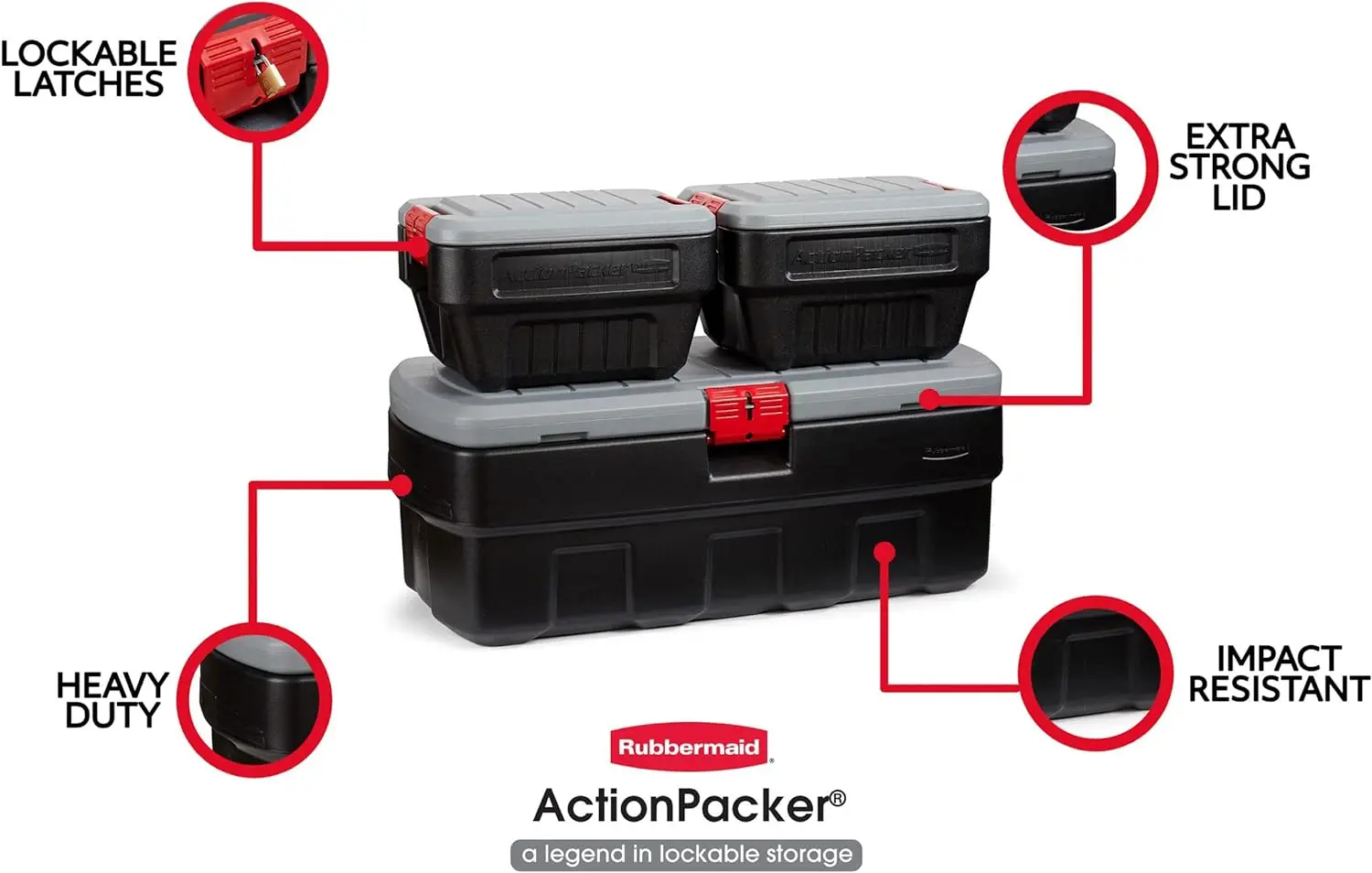 Rubbermaid ActionPacker️ 48 Gal with Gal Containers Nested