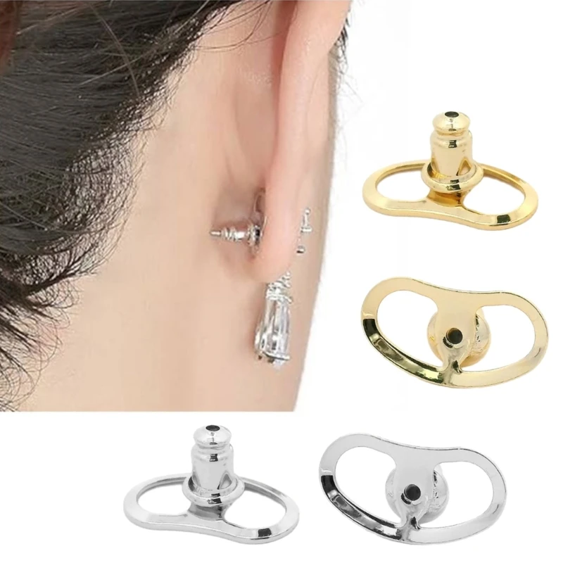 4 stücke Große Ohrring Heber Metall Ohrring Stopper Backings Durchbohrt Sicherheit Ohr Zurück Für Ohr Bolzen Ohrring DIY Schmuck Machen