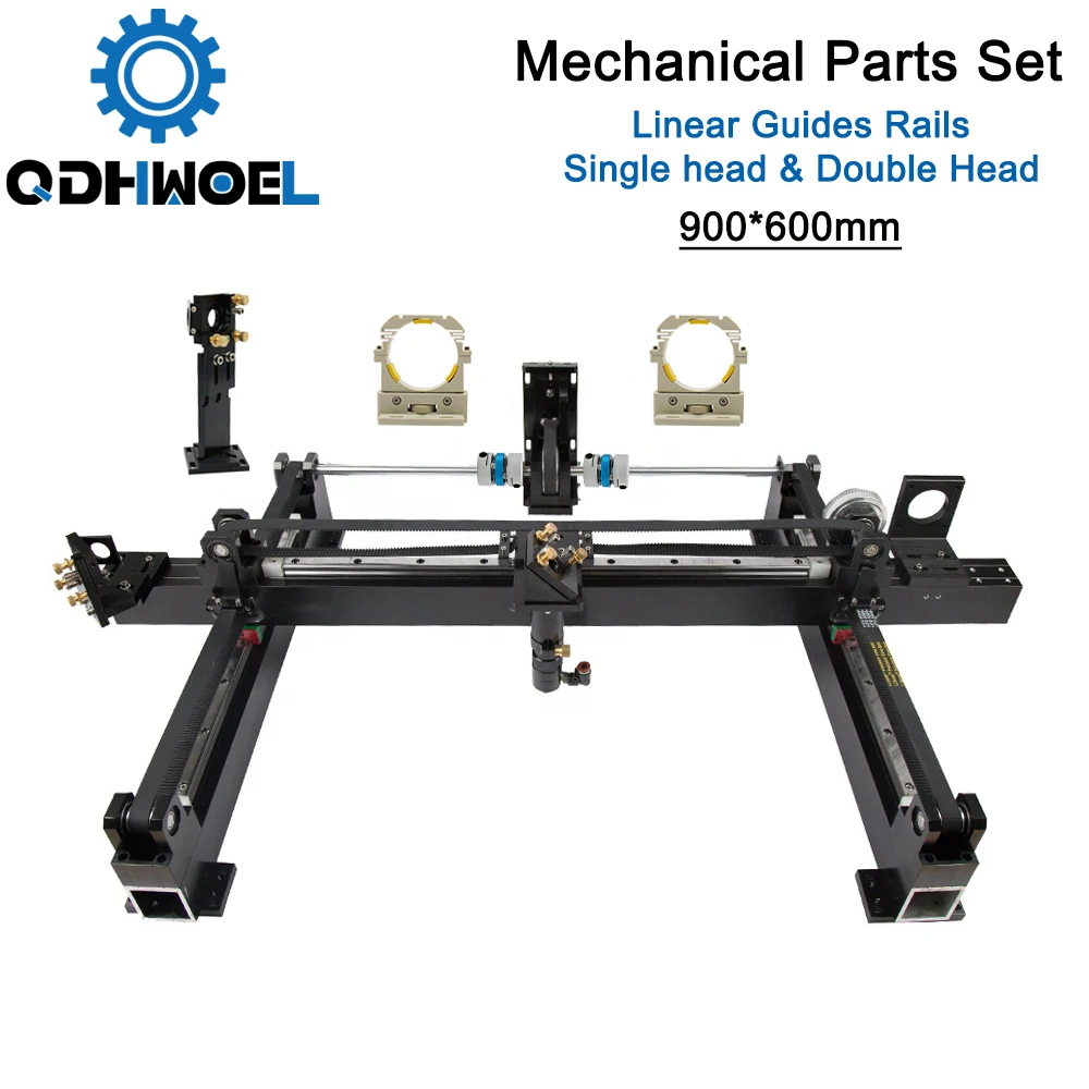 Mechanical Parts Set 900mm*600mm Single Double Head Laser Kits Spare Parts for DIY CO2 Laser 9060 CO2 Laser Cutting Machine