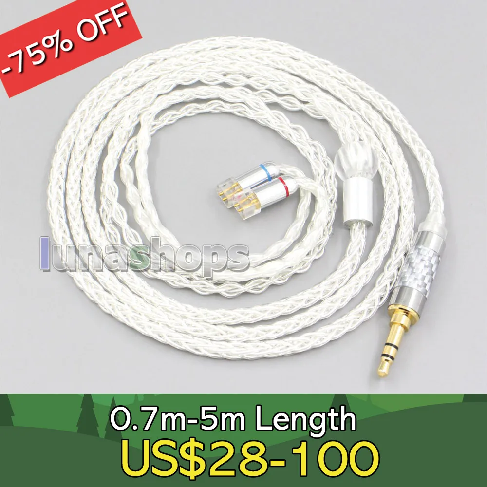 

2.5mm 4.4mm 8 Core Silver Plated OCC Earphone Cable For UE11 UE18 pro QDC Gemini Gemini-S Anole V3-C V3-S V6-C LN006557