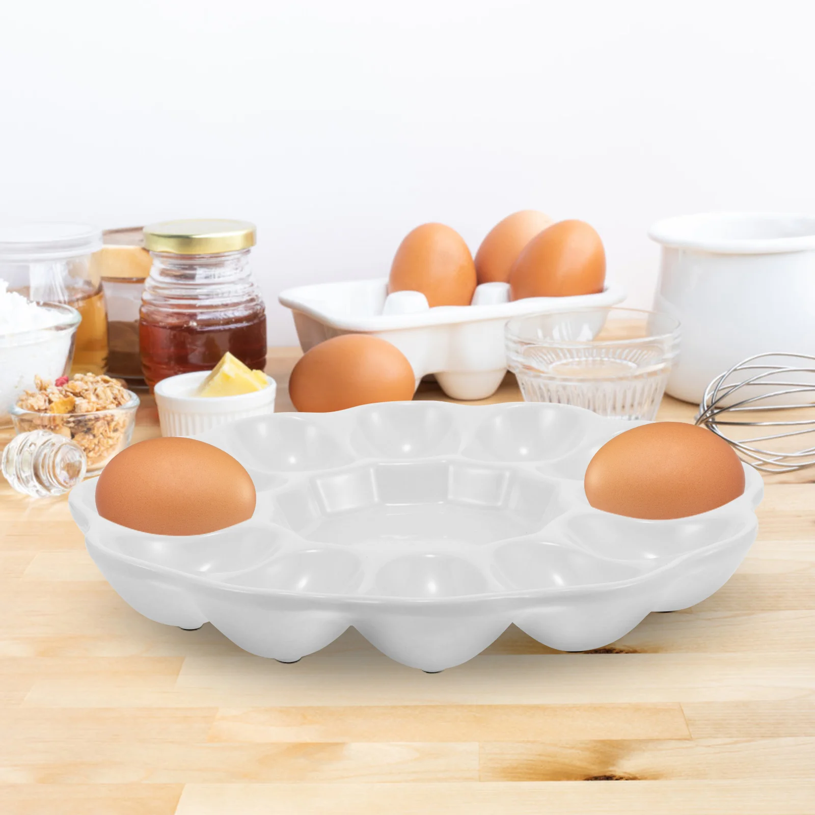 Easter Egg Tray Deviled Platter Recipes Ceramic Holder Eggs Container Dish Serving 6