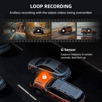 4K Rearview Mirror Driving Recorder HD Night Vision Loop Recording Dash Cam Optional Rear Camera Reversing Image Car DVR 5
