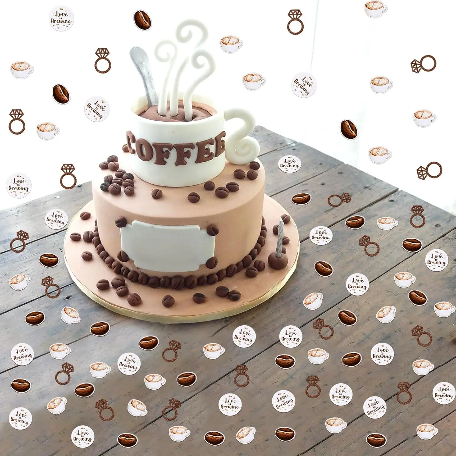 Coffee Bridal Shower Decorations,Coffee Table Decorations for Love is Brewing Wedding Shower Engagement Party Supplies