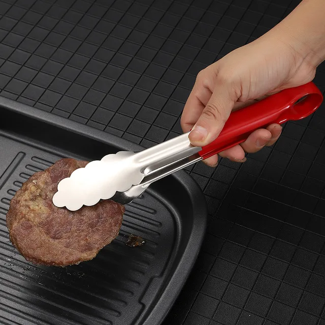 Szilikon Ételek Nem Csúszás Főző Klip Rozsdamentes Acél Méretezés Elleni Megvastagodott Bilincs Bbq Saláta Szerszámok Grill Konyhai Kiegészítők - Image 4