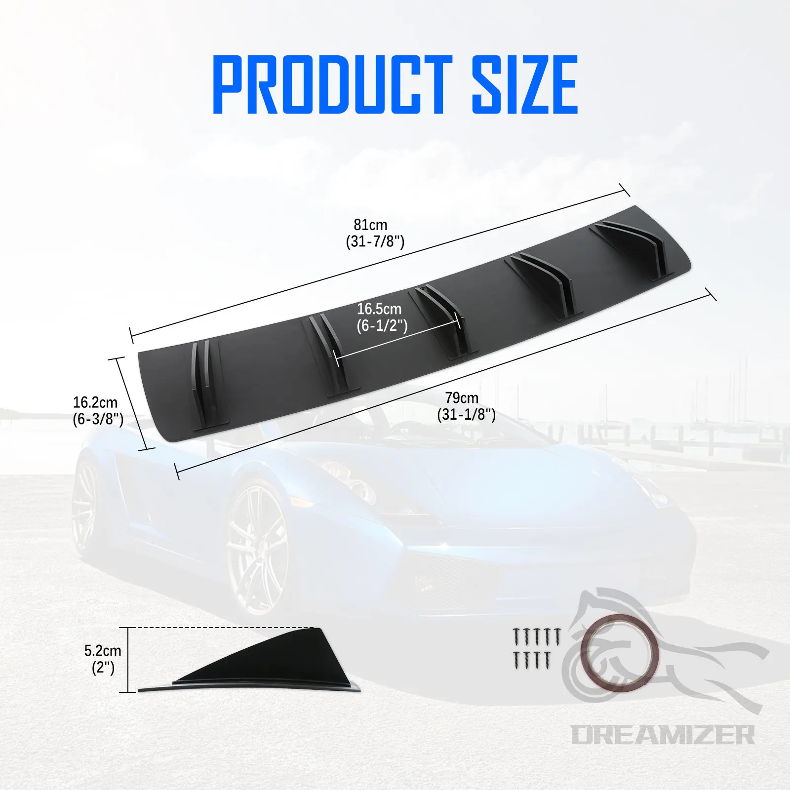 Car Rear Bumper Lip Universal Car Rear Bumper Lip ABS Rear Shark Chassis Fin Style Curved Bumper Lip For Audi A6 A4 A5