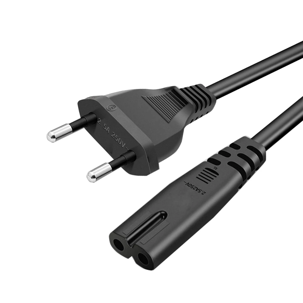 Angled EU Power Cord with 90-Degree Plug