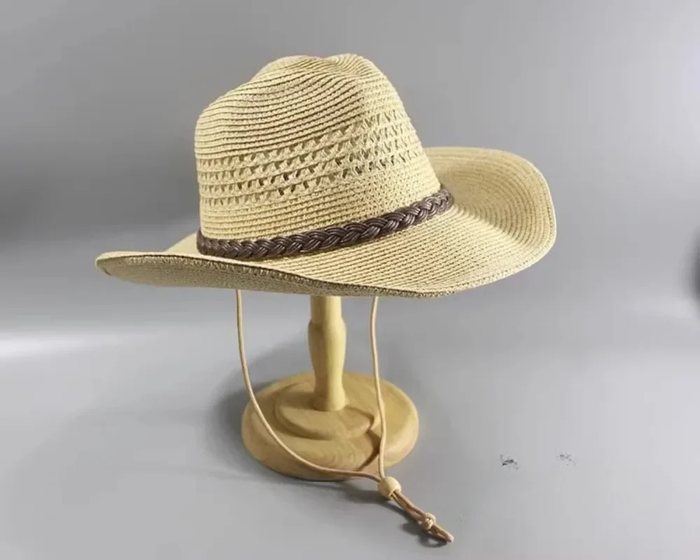 Top Qualität Mann Hohl Stroh Hut Breiter Krempe Strand Faltbare Kappe Große Knochen Größe Plus Größe Sonnenschutz Fedora Hut 58CM 60CM 62CM – Detail 8