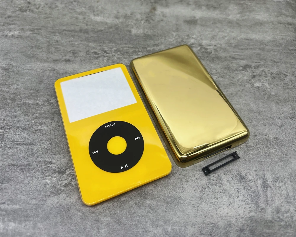 

yellow front faceplate gold back case housing black clickwheel yellow center button bezel for iPod 5th gen video 30gb 60gb 80gb