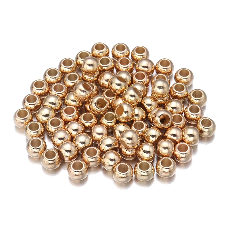 Bulk Pack of Assorted Round Beads - High Quality CCB Big Hole Spacer Beads for DIY Crafts and Clothing Accessories