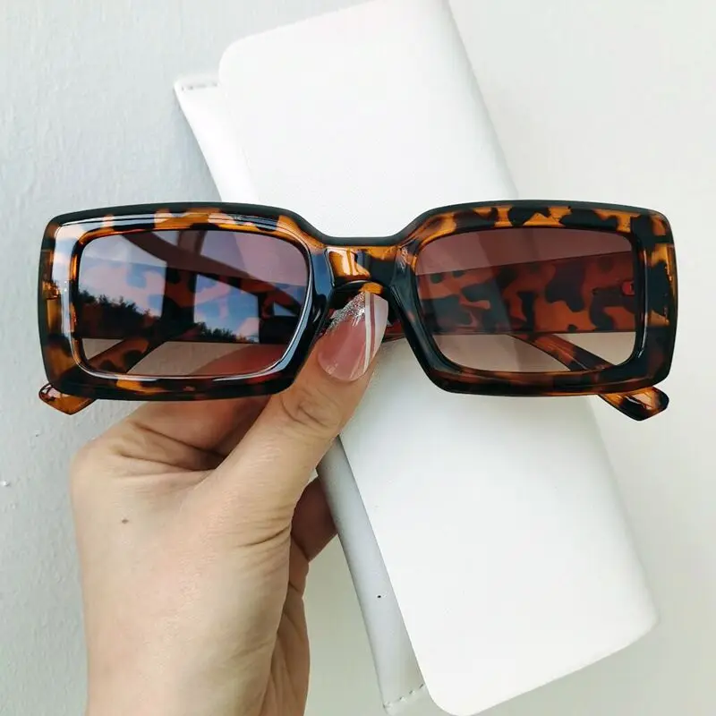 Occhiali da sole quadrati Vintage donna 2022 occhiali leopardati per donna/ uomo Designer di marca rettangolo occhiali donna tonalità retrò|Women's  Sunglasses| - AliExpress