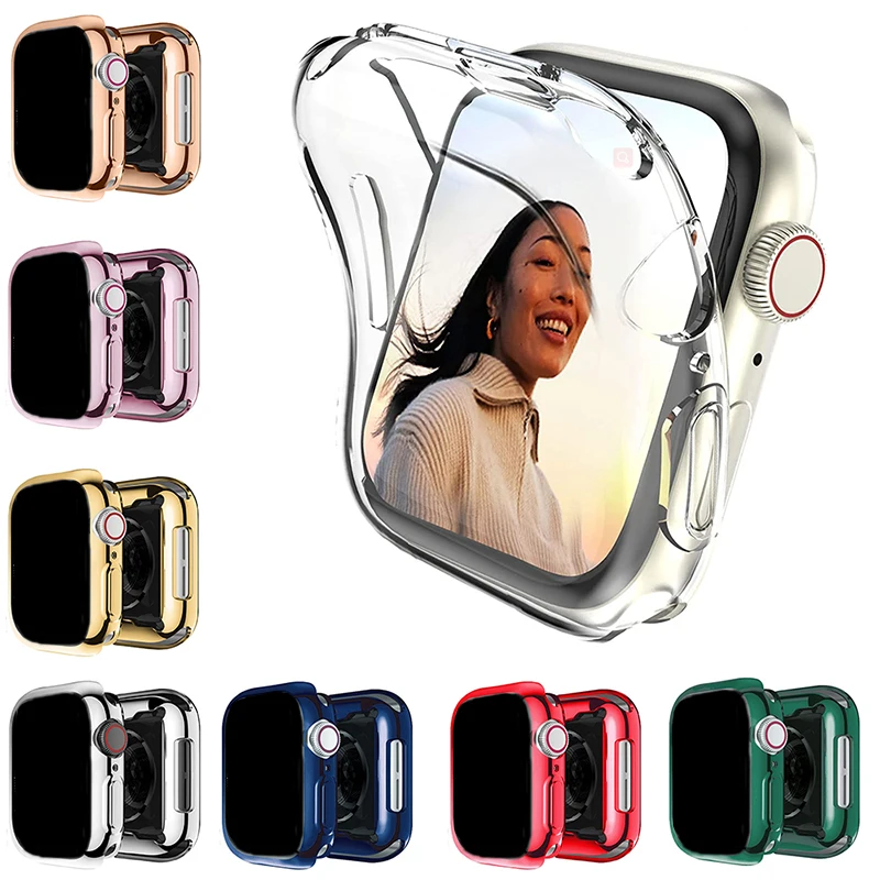 

Screen Protector For Apple Watch Case 45MM 41MM 44MM 40MM TPU bumper Cover 42MM 38MM accessories iwatch series 8 7 SE 6 5 4 3