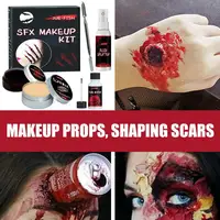 Halloween Particular Effects Fake Scar Wound Makeup Kit Bag | Halloween Horror Cosplay Skin Wax Plasma Scar Paint Makeup Tool 2