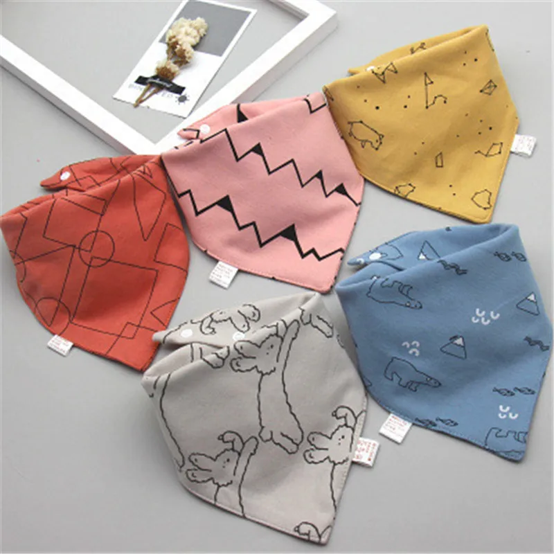 5pcs Baby Bibs Triangle Newborn Cotton Bibs Burb Saliva Towel Baby Feeding Bibs Apron Boys Girls Clothes Kids Children Bandana car baby accessories