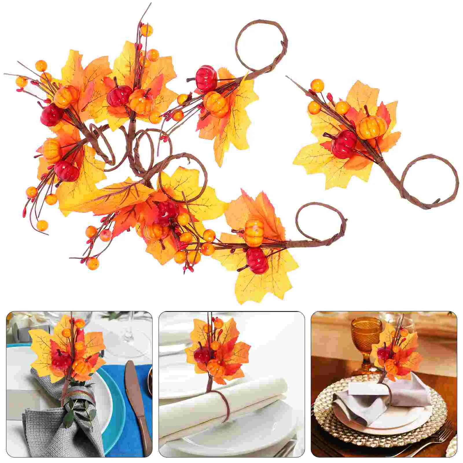 

12pcs Maple Leaf Shape Napkin Rings Thanksgiving Napkin Buckles Napkin Clasps