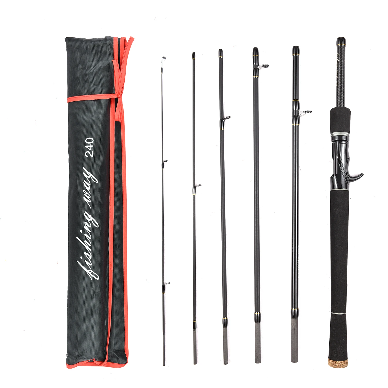 Portatile Full Carbon Fishing Po-Le Sedile Ultraleggero Fast Action 2.1M/2.4M Spinning E Casting Canna Da Pesca Da Viaggio