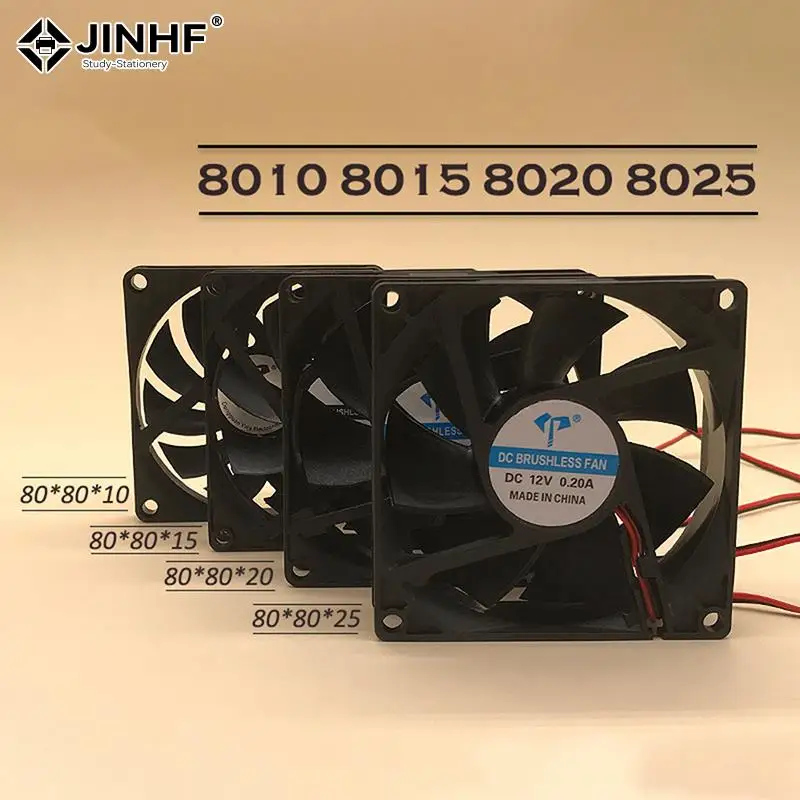 

8010 8015 8020 8025 5V 12V 24V Cooling Fan Brushless for Reprap3D Printer Parts DC Cooler 80x80x10mm/15mm 80x80x20mm/25mm Fans