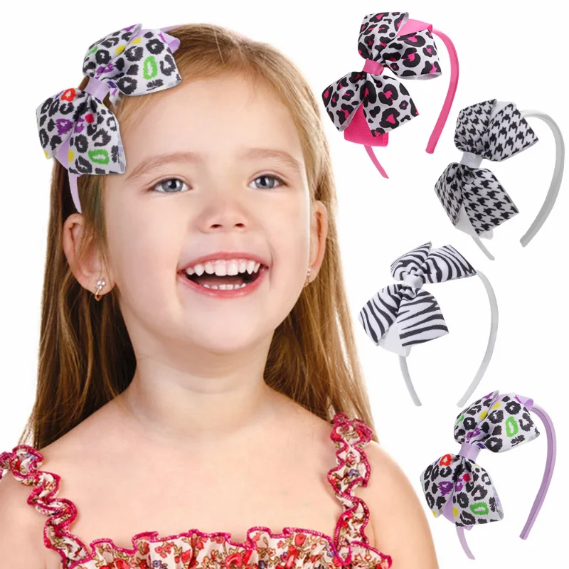 

Cute Zebra Leopard Animal Print Hairbands Grosgrain Ribbon Headband For Women Girls Hair Hoop Headwear Deco Hair Accessories