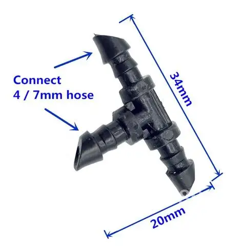 

Barbed Upgrade for 4/7 mm Tube 3-way Hose Splitters for Garden Drip Irrigation Hose Connector 1/4 Inch Hose 50 Pcs