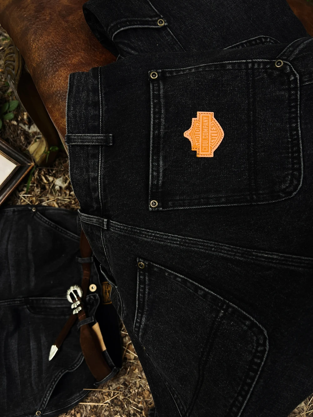 Tailor Brando B01 Lumberjack Pants 12.8OZ Denim YKK Zipper Washed Distressed Vintage Men's Jeans 4
