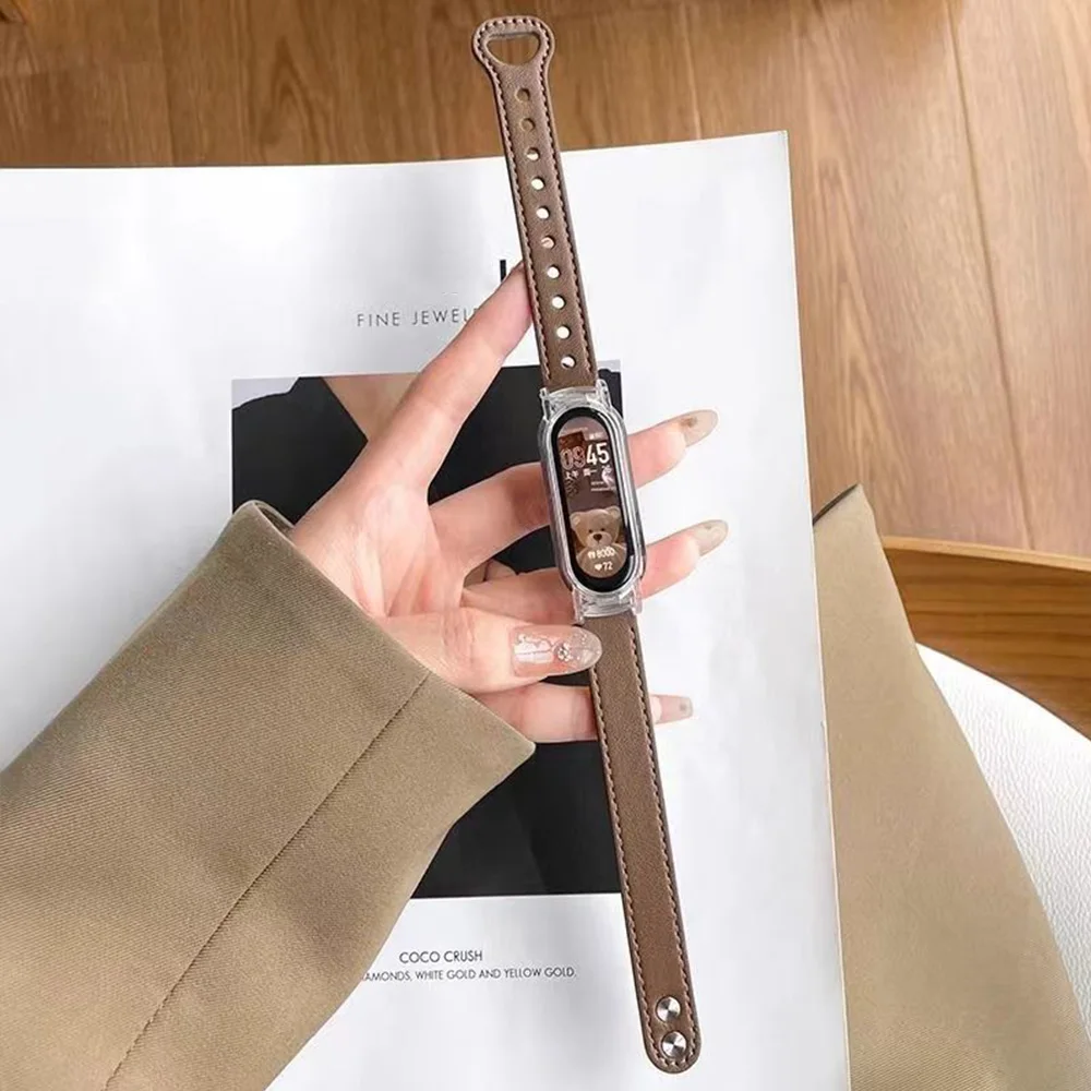 Premium Double Nails Leather Watch Band - New Design