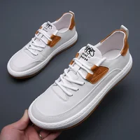 Trendy Spring Autumn Men's Leather Clown Shoes 2023 Casual Fashion Sports Shoes With Thick Sole Anti-Slip Breathable Rubber Uppe 1