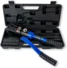 blue 16 Ton Hydraulic Wire Crimper Battery Cable Lug Terminal Crimping Tool WIth Standard US cable Dies Crimps 6 AWG to 600 MCM 6