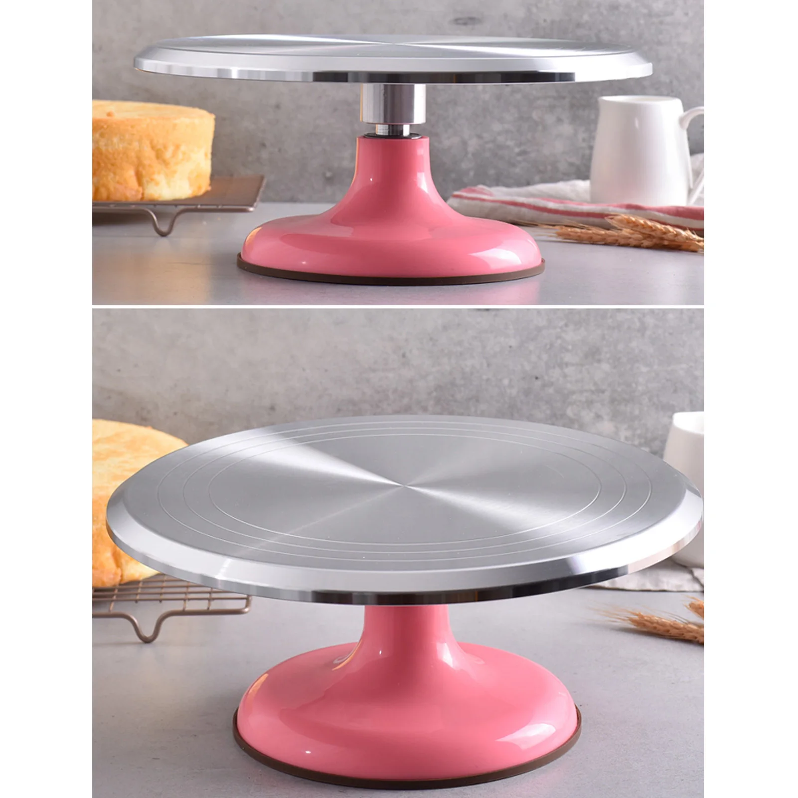 Baking Supplies Revolving Cake Stand Cake Decorating Turntable Rounded Edges Professional Aluminum Alloy for Decorating