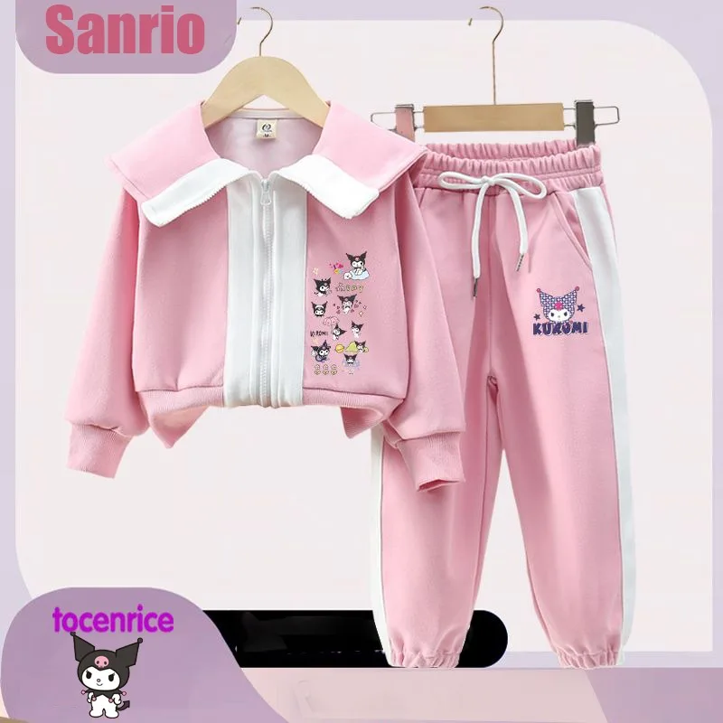 

Sanrio My Melody Kuromi Kawaii Cartoon Jacket Korean Sweet Girls New Cute Sweatshirt Two-piece Set of Student Fall Clothing