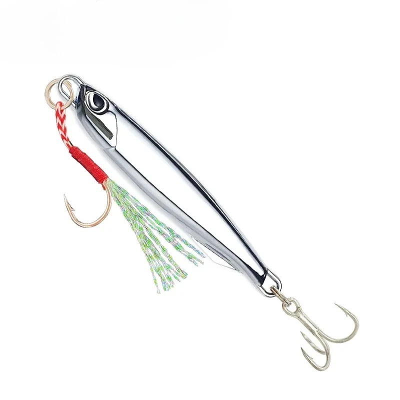 10pcs/pack Fishing Metal Jig Lures 30g 40g Plating Silvery Metal Jig Lure Sea Fishing Bait Fishing Lure Saltwater Bass Tackle 6