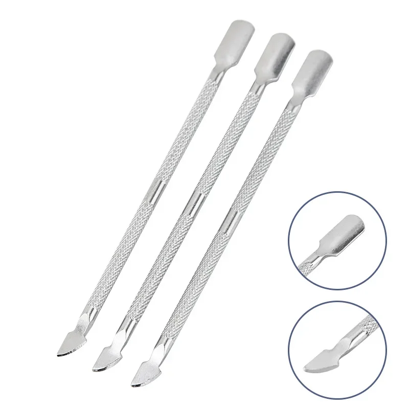 1Pc Nail Art Tool In Acciaio Inox Doppia Spinta Cucchiaio Pusher Cut Remover Cuticola Trimmer Manicure Pedicure Care