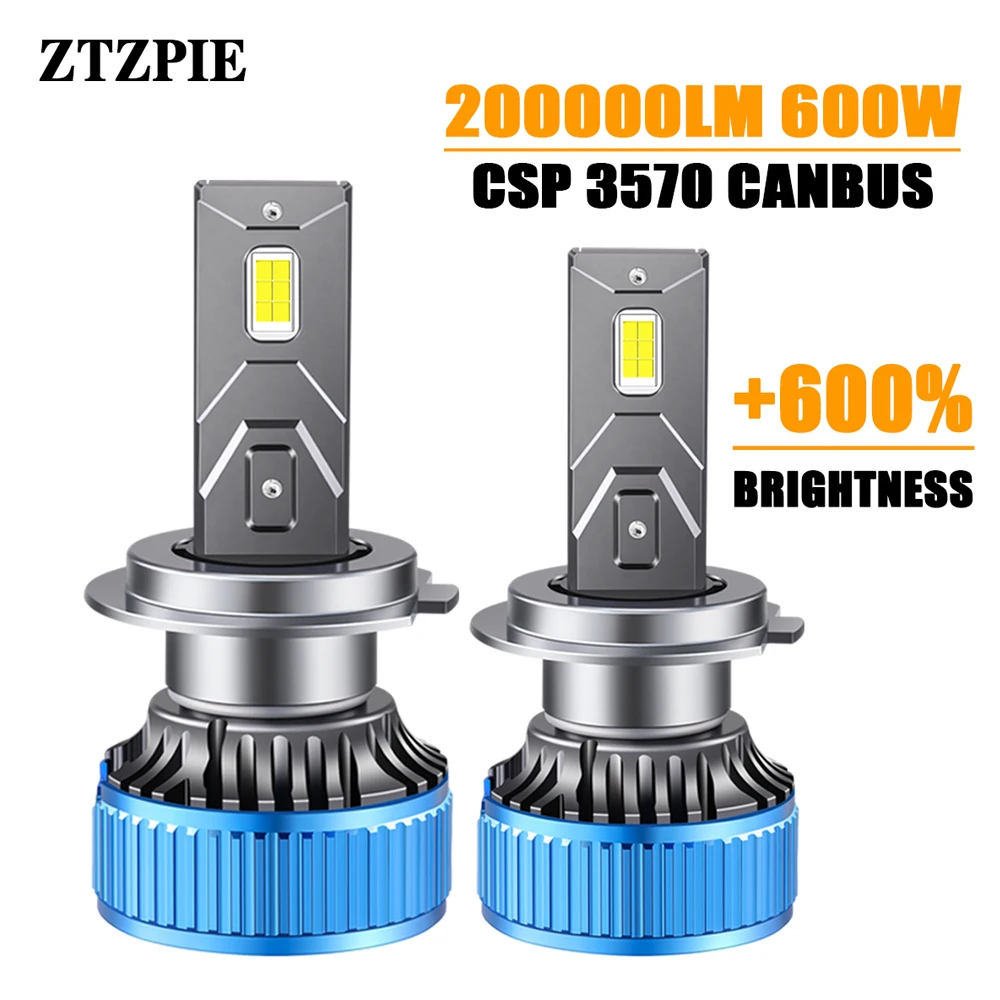 

ZTZPIE 6000K H1 H7 H4 H11 HB3 HB4 9005 9006 Bulb Led Lamp CSP 3570 Chips 600W 200000LM Car Headlight Light Fog Lights Lamps 12V