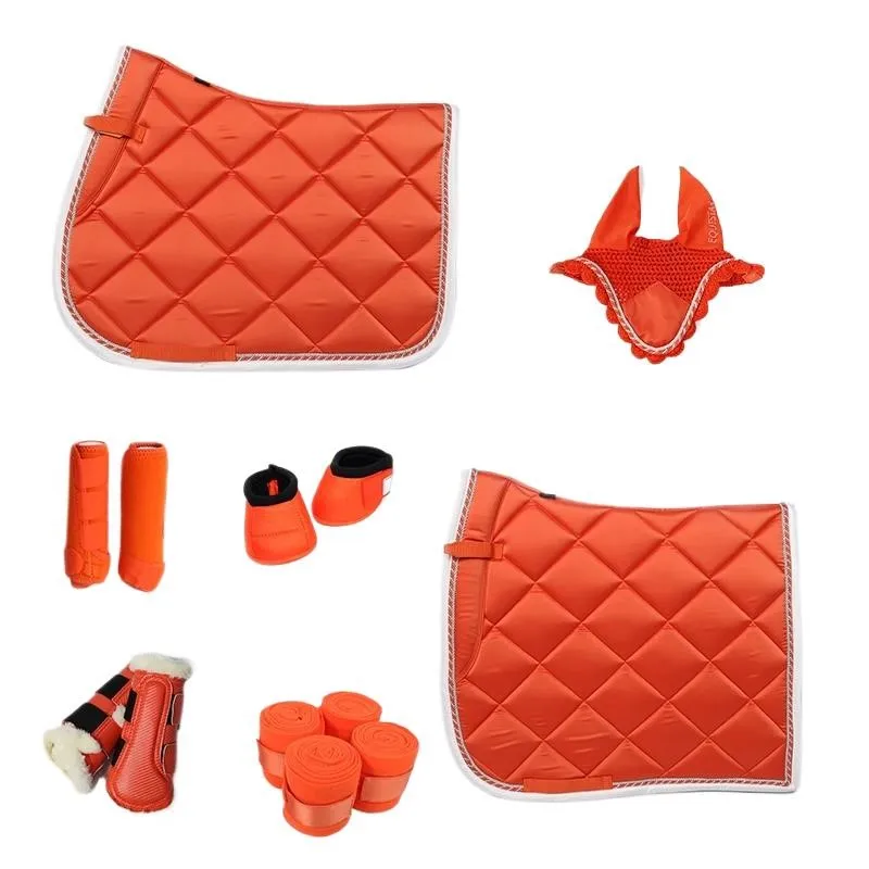 Horse Harness Emerald Horse Sweat Barrier Saddle Mat Matching Earmuffs Leggings Professional Equestrian Suit