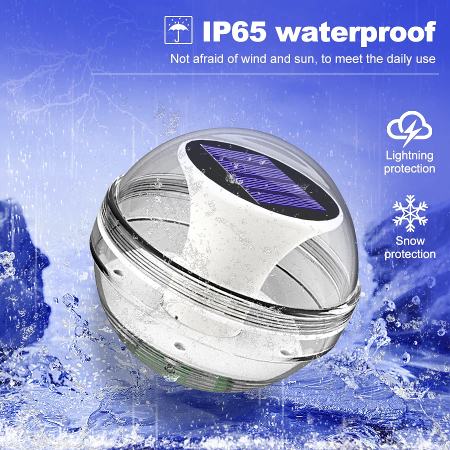 Floating Pool Lights Solar Pool Lights RGB Color Changing IP65 Waterproof LED Night Light for Swimming Pool Hot Tub Pond Decor 5