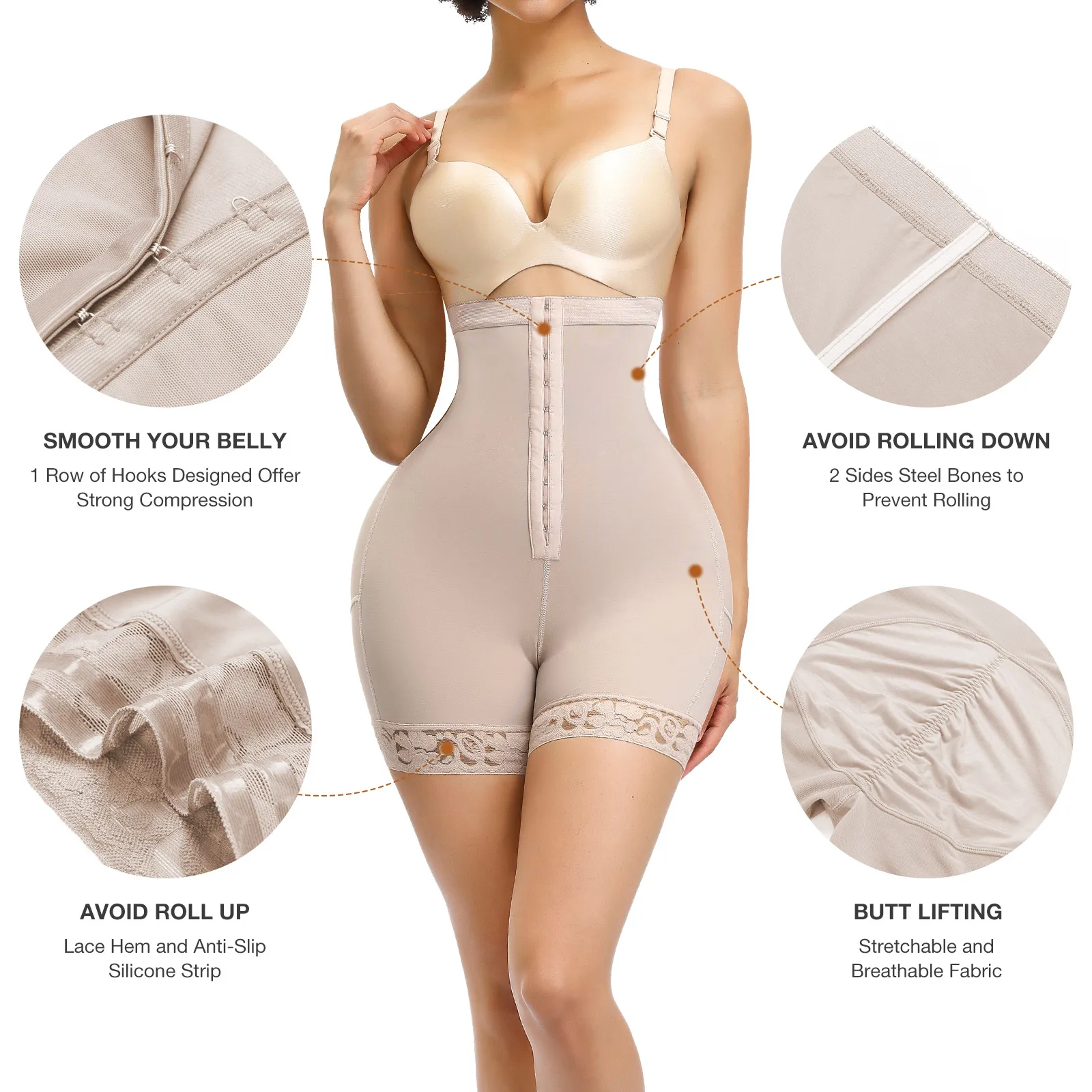 Fajas Colombianas Butt Lifter Shapewear High Waist Tummy Control Panties Waist Trainer Body Shaper Slimming Sheath Flat Belly