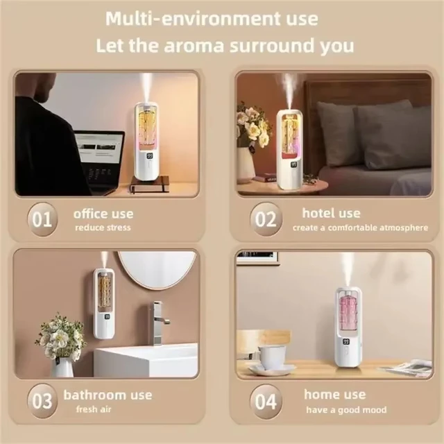 50ml Essential Oils Diffuser USB Multi-mode LED Digital Display 5 Gear Home Wall Mounted Display Air Freshener Smart Fragrance 4