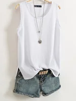 Cotton and Linen Camisole Women's 2023 Summer New I-shaped Sleeveless Knitted Bottoming Shirt Short Outer Wear Loose Top Solid - Image 5