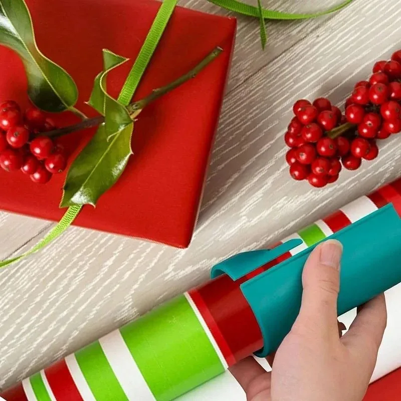 Portable Mini Wrapping Paper Cutter Christmas Packaging Paper Cutting Knife CuttingWrapping Paper Cutter Tool Tube Gift Wrap