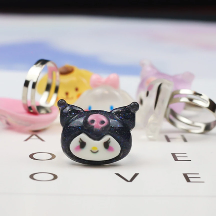 

Kuromis Ring Adjustable Cartoon Cute Big Head Cinnamorolls Jewelry Handicrafts for Girls and Children Toy Gifts Accessories