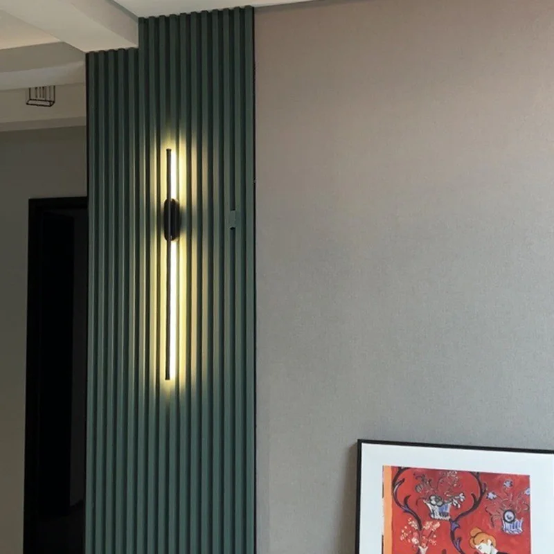 Minimalist Long Led Black Wall Lights Indoor Decoracion Bedroom Bedside Wall Lamps Stairway Hallways Modern Home Interior Sconce