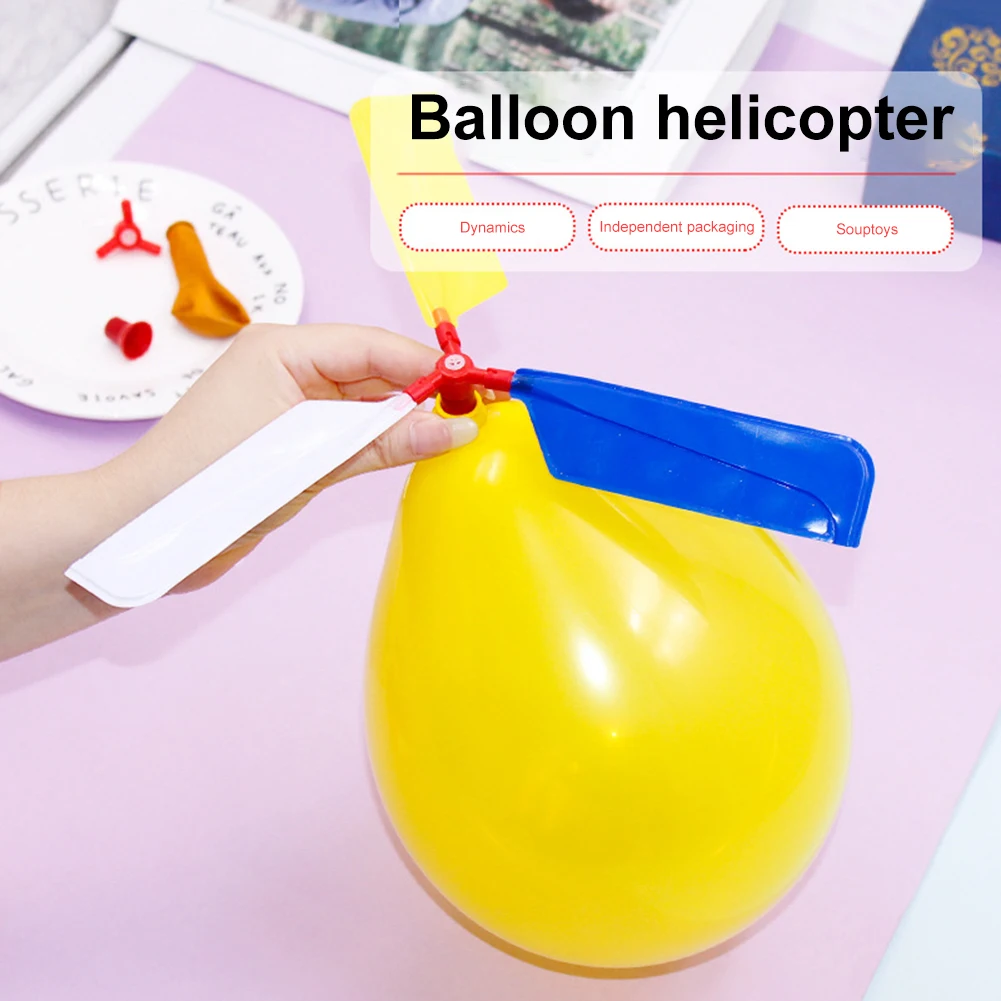 1 Set Propeller Balloon Aircraft Exercise Hands-on Ability Easter Balloon Flying with Whistle for Birthday Party